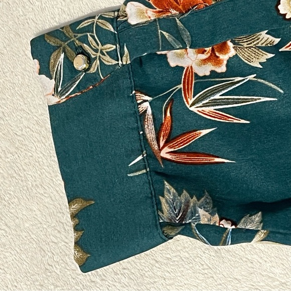 25. Molly Bracken Womens Emerald Green Floral Long Sleeve Blouse Spring Office - Picture 8 of 10